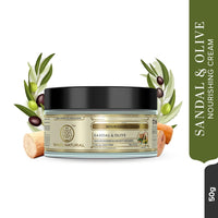 Khadi Natural Ayurvedic Sandal & Olive Face Nourishing Cream with Shea Butter | Deep Hydration & Skin Revitalization | Herbal Formula for a Glowing Skin | 50g