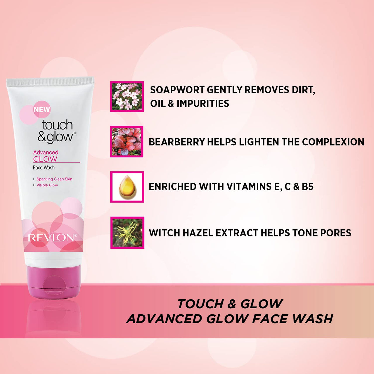 Revlon Touch and Glow Advanced Fairness Face Wash, 100g (Pack of 2)