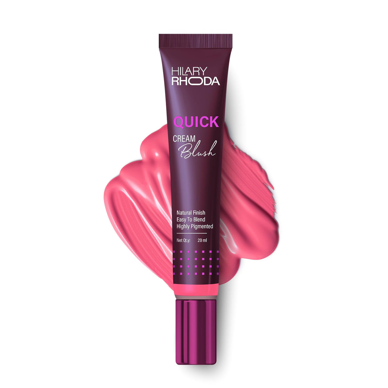 Hilary Rhoda Quick Cream Blush | Highly Pigmented & Dewy Finish | Long-Lasting | Buildable Coverage | Weightless & Easy to Apply | Cream Blush | 20ml (Pink Passion - Shade 06)