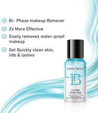 LAKYOU BEAUTY 2 Clean To Be True Makeup Remover - Blue (100ml) | Dual-Action Makeup Remover & Cleanser With Matte Finish