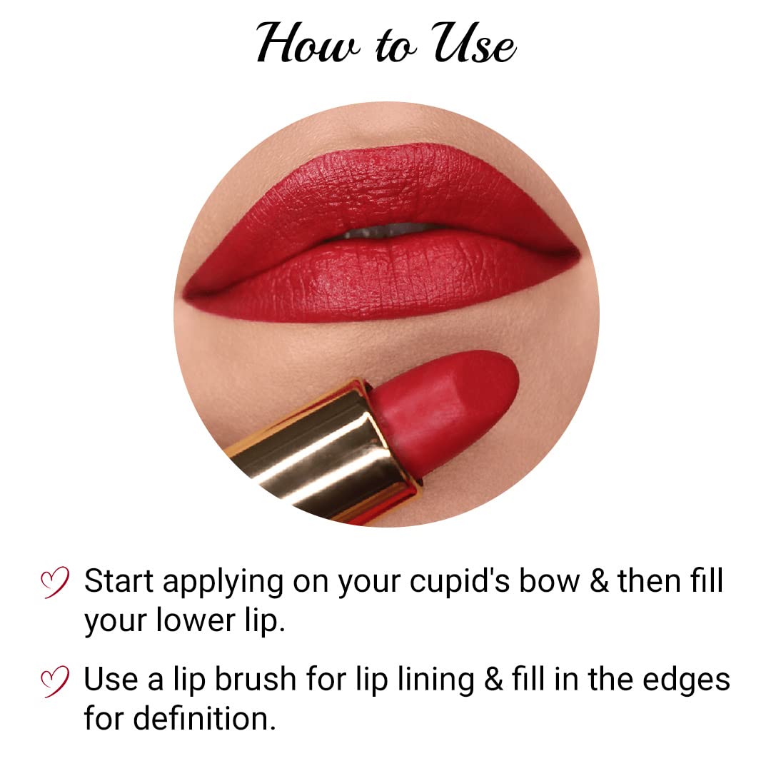 Iba Long Stay Matte Lipstick for Women- M11 Ruby Blossom, 4g | Creamy Matte Finish & Smooth Texture| Long-Lasting | Hydrated Lips | Enriched with Vitamin E| Intense Colour & Highly Pigmented | Lip Makeup