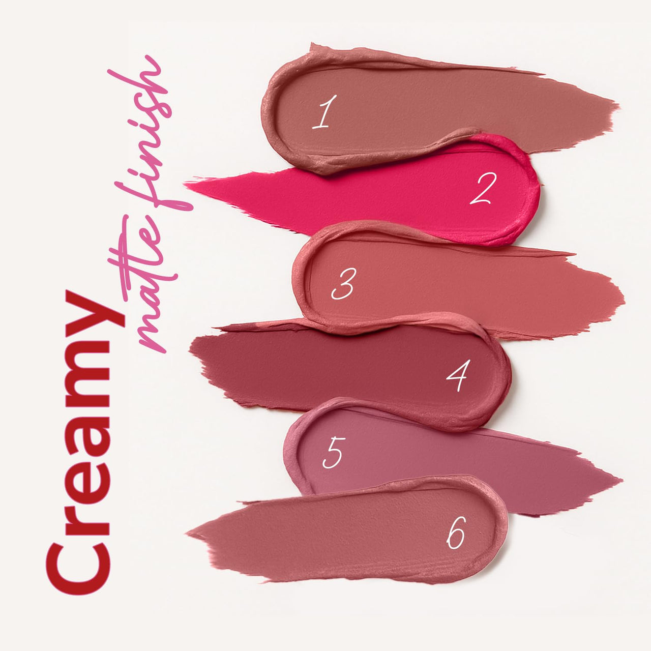 Mila Beaute Go Girl Lip Palette with 6 Pigmented Shades I Creamy Matte Finish I Hydrating Formula of Pomegranate Extract & Hyaluronic Acid I Travel Friendly Lip Palette - FOREVER PINKS & BERRIES