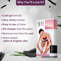 Hilary Rhoda Easy To Use Wax Strips | Gel Wax Hair Removal | Full Body Wax Strips for Arms,Legs & Body | Salon Like Results at Home Wax Strips | With 2 Finish Wipes | 20 Strips (Charcoal)