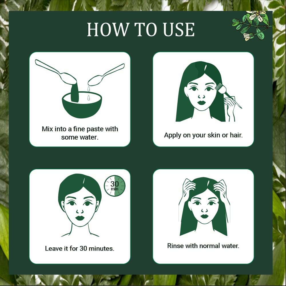 INDUS VALLEY Organic Hibiscus Powder For Hair Care (Hibiscus + Brahmi + Tulsi Powder) -100g *3= 300g