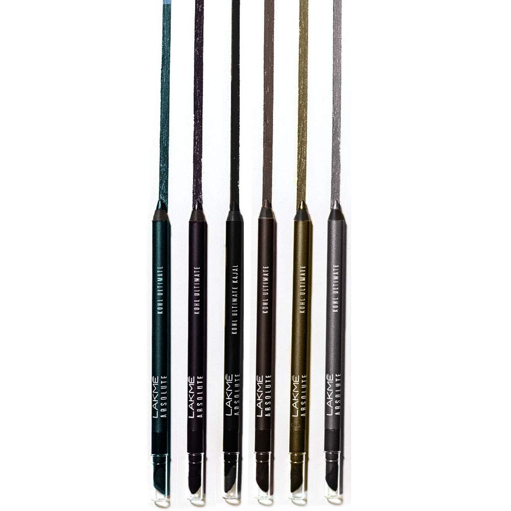Lakmé Absolute Ultimate Opaque Kohl Kajal Pencil, Black, Water Resistant, Lasts Upto 16 Hrs, 1.2 G