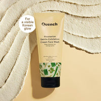 QUENCH BOTANICS Rice Water Gentle Exfoliation Cream Face Wash | Korean Face Wash for Glowing Skin | Brightens & Hydrates Skin with Aloe Vera & Vitamin E | Made in Korea (100ml)