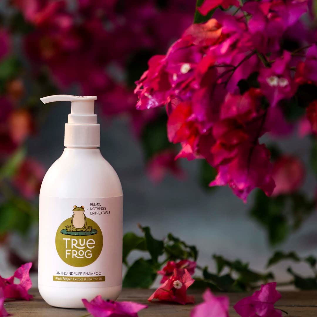 TRue FRoG Anti Dandruff Shampoo for Dry and Frizzy Hair with Black pepper Fruit, Inga Bark Extract and Tea Tree Oil - 250 ml