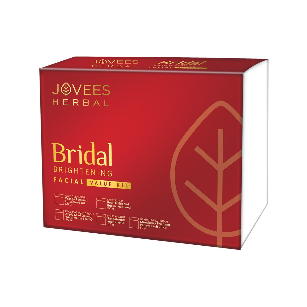 Jovees Herbal Bridal Brightening Facial Kit For Brighter & Radiant Glow With 5 Easy Steps | Kit for Reduced Pigmentation Improves Uneven Skin Tone, Dark Spots & Dullness- Multiple Use