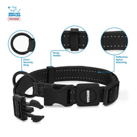 Voyager Reflective Dog Leash Collar Set with Neoprene Handle Supports Small, Medium, and Large Breed Puppies, Cute and Heavy Duty for Walking, Running, and Training - Black, S Leash Collar Set (Black) Leash Collar Set (5/8