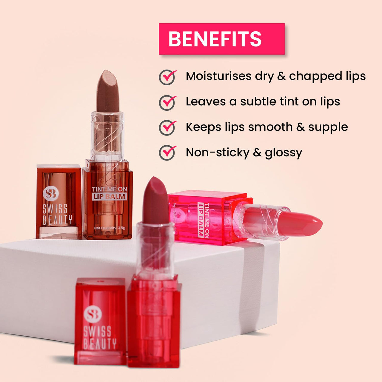 Swiss Beauty Tint Me On Lip Balm | Moisturises lips | Tinted Lip Balm | Shade - Mauve Muffin, 3.5gm