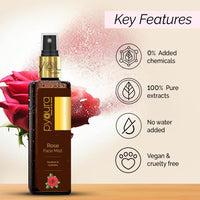 PYOURA Rose Water Face Mist 100ml for Dry Skin, 100% Organic Natural Toner for Glowing, Hydrated Skin and Open Pore Tightening, Unisex Toner Spray for Face for Women & Men