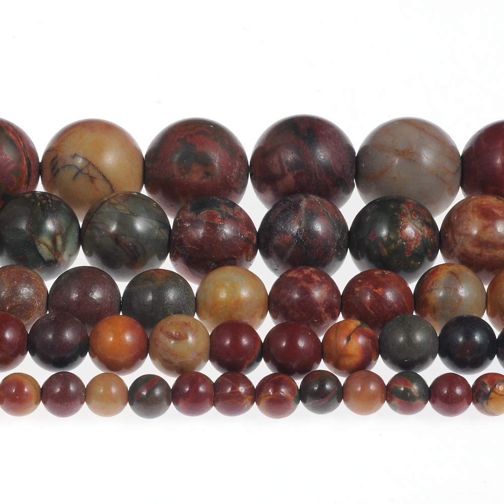 Natural Stone Beads 6mm Picasso Gemstone Round Loose Beads Crystal Energy Stone Healing Power for Jewelry Making DIY,1 Strand 15" Picasso Stone