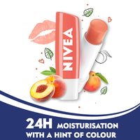 NIVEA Lip Balm, Pomegranate Shine, 4.8g and NIVEA Lip Balm, Fruity Peach Shine, 4.8g