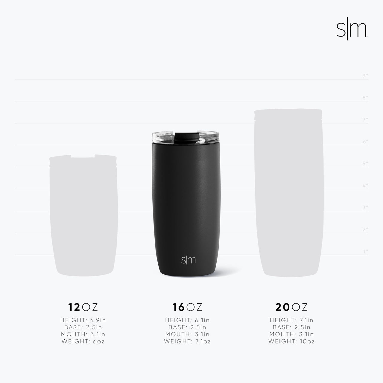 Simple Modern Travel Coffee Mug Tumbler with Flip Lid | Reusable Insulated Stainless Steel Cold Brew Iced Coffee Cup Thermos | Gifts for Women Men Him Her | Voyager Collection | 16oz | Midnight Black - Midnight Black