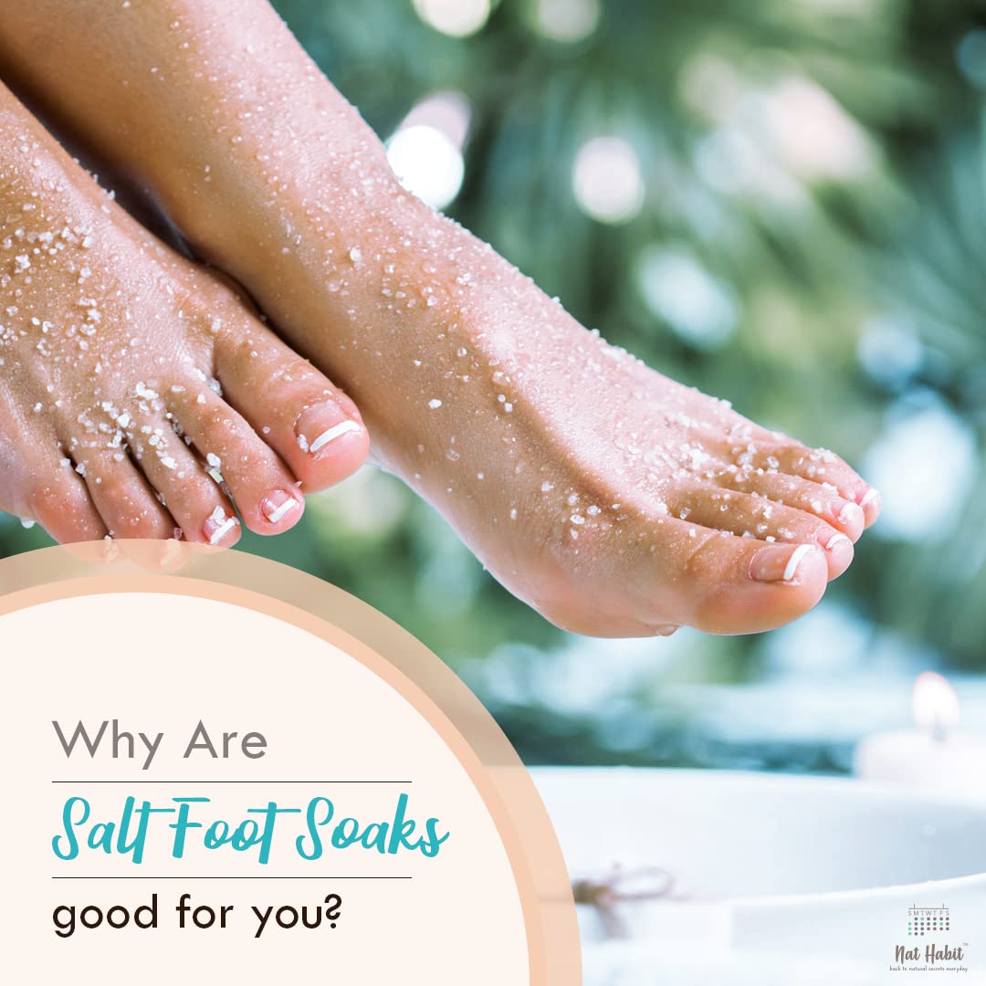 Nat Habit Fresh Cinnamon Respite Foot Salt | Epsom Salt, Himalayan Pink Salt & Essential Oils | Fights Fungal Infections | Reduces Inflammation, Pain | Pedicure Foot Soak & Aromatherapy | Pack of 2