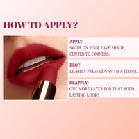 Lakyou Beauty Color Secrets | Non-Transfer Matte Lipstick | Bold Red | Long Lasting Wear | 4g | (B09(Bright Red))