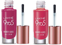 Lakmé 9 To 5 Primer + Glossy Finish Nail Colour Combo, 6 Ml
