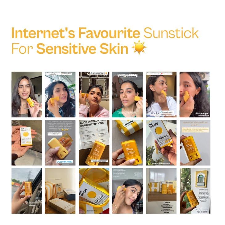Put Simply Ray Away Korean BroadSpectrum Sunscreen stick SPF 50 PA++++ | Dry, Oily & Sensitive Skin | Cica & Ceramides | Zero White-Cast, Lightweight, Invisible Finish | Unisex | 17g