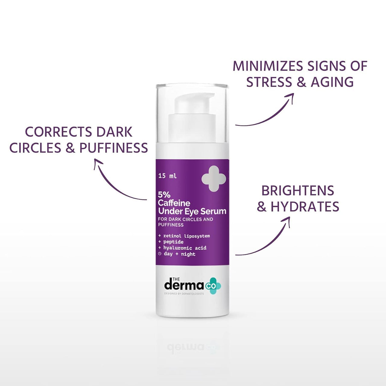 The Derma Co 5% Caffeine Under Eye Serum with Retinol & Peptide for Dark Circles & Puffiness Treats Dark Circles | Fights Signs Of Aging