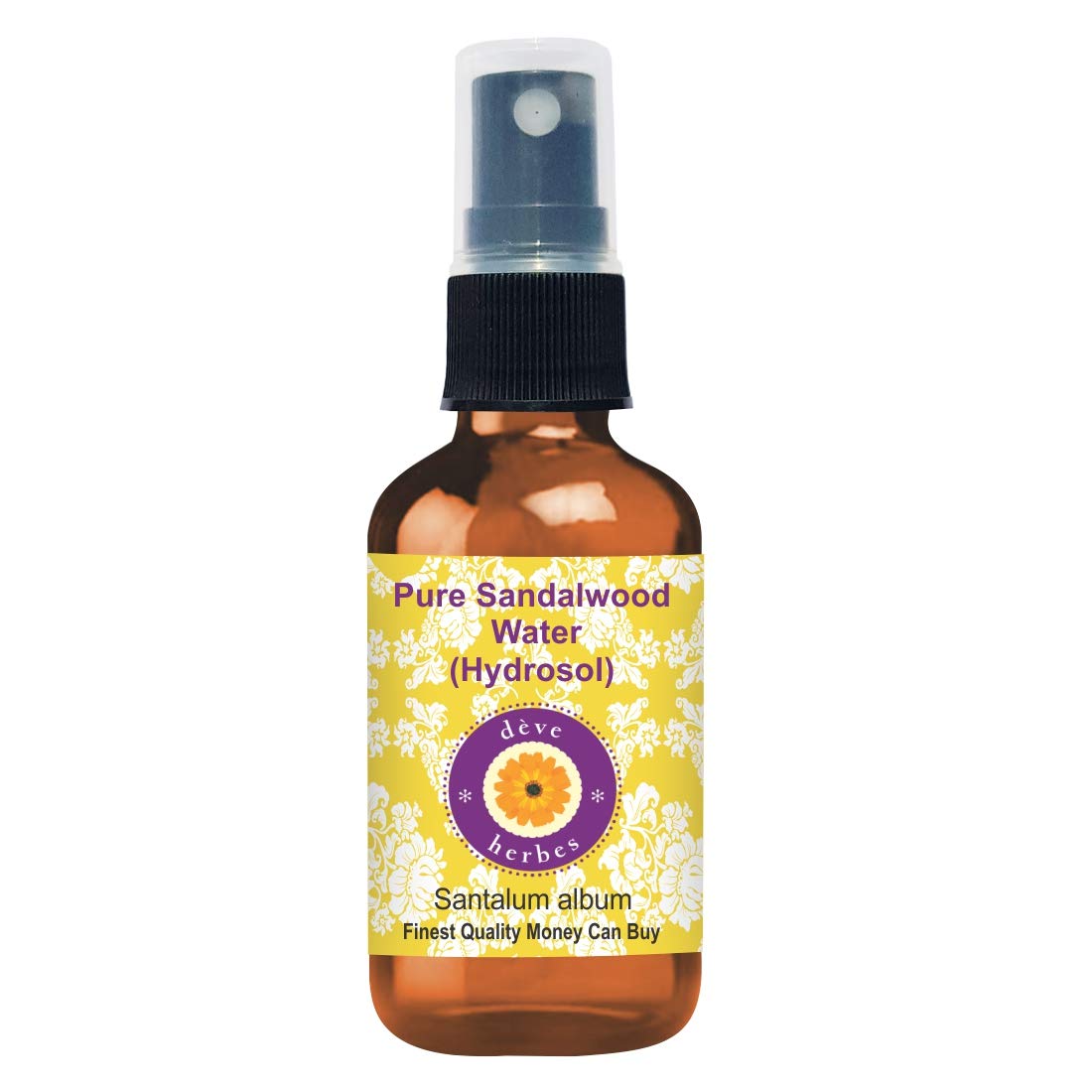 Deve Herbes Pure Sandalwood Water (Hydrosol) (Santalum album) 100% Natural Therapeutic Grade 50ml