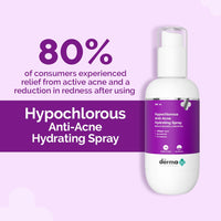 The Derma Co Hypochlorous Anti-Acne Hydrating Spray - 200ml|Relief Acne & Eczema|Reduces Redness & Irritation|Anti-microbial & Anti-inflammatory|Alcohol & Fragrance Free Face Toner for Women & Men