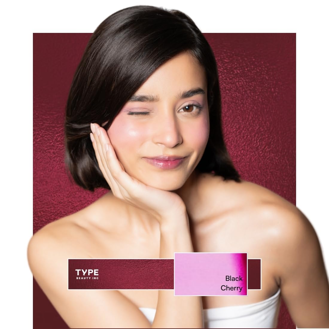 TYPE BEAUTY INC. Get Even Hydra Jelly Tints For Cheeks, Lips and Eyes | Lip Stain with Vitamin C for Pigmentation | Long Lasting | Smudge-proof Lip Tint for Women & Girls - Black Cherry (84) | 9g