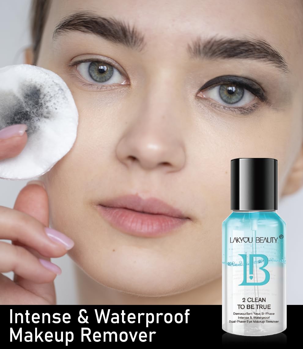 LAKYOU BEAUTY 2 Clean To Be True Makeup Remover - Blue (100ml) | Dual-Action Makeup Remover & Cleanser With Matte Finish