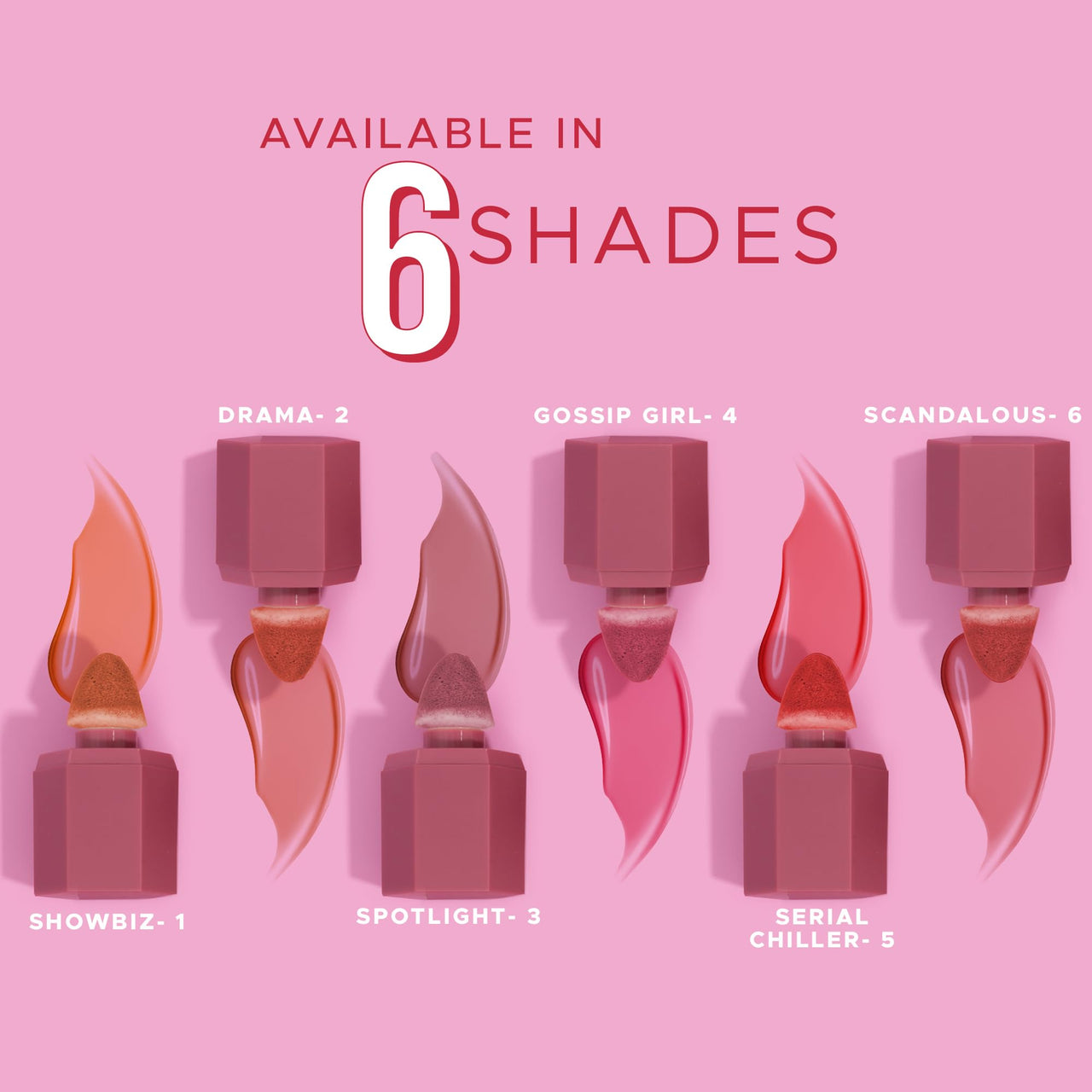 Hilary Rhoda Blush Love | Highly Pigmented Liquid Blush & Super Dewy Finish | Built-in Sponge | All Day Wear & Buildable Formula | Leak-Proof - 6ml (Scandalous | Shade 06)