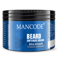 Mancode Beard Softener Cream - 100gm | for Frizzy Rough Dry Mustache and Beard | Long Lasting Moisturization & Nourishement | Mooch Beard Perfect Styling Cream | Argan Almond Walnut Oil Shea Butter Proteins and Vitamins Enriched | No Paraben No Sulfate (P