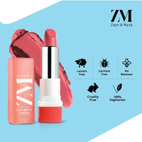 ZM Zayn & Myza Rich Matte Lipstick | Smooth and Light Weight | Intense Color in one Swipe | High Pigmentation Bullet Lip Stick Enriched with Argan oil, Murumuru and Shea Butter, (4.2 g, Fashionista)