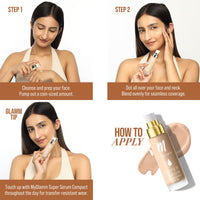 MyGlamm Super Serum Foundation - 201W Crepe, 33 Gm | Liquid Foundation With Hyaluronic Acid | 8 Hr+ Long Lasting & Hydrating Foundation With Spf 30 - Full, Matte, All Skin Type