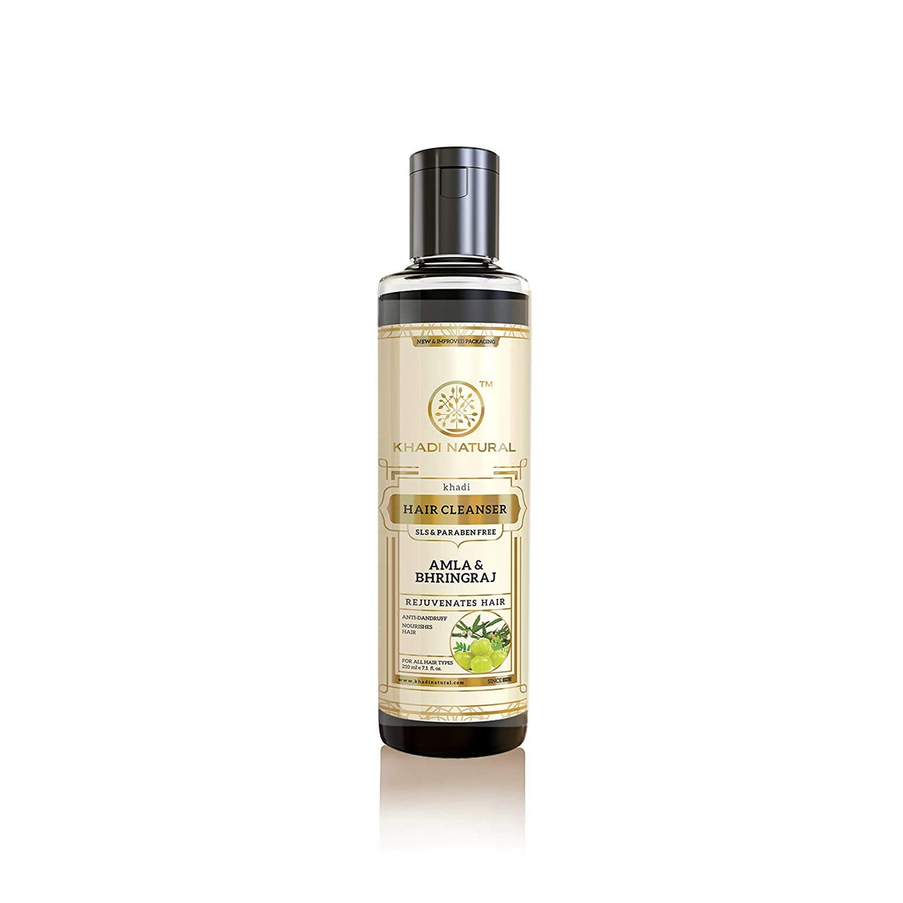 Khadi Natural (TM) Amla and Bhringraj Hair Cleanser(Shampoo), SLS and Paraben Free, 210ml