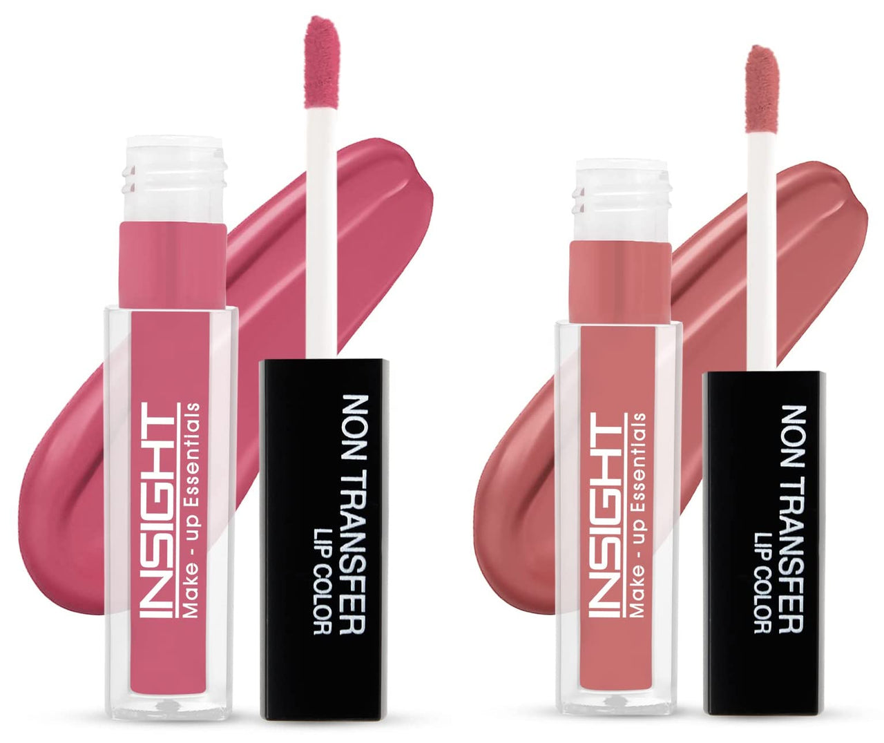 Insight Non Transfer Lip Color Matte, 4ml (LG40=27) & Non Transfer Lip Color, 4ml (04 Ferocious Pink)