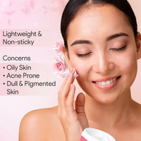 Vamp Beauty Face Gel Moisturizer | For Oily & Acne-Prone Skin | With Kakadu Plum, Glycolic Acid, Shea Butter & Rose | Lightweight & Non-Sticky | Brightens & Controls Oil | 50g