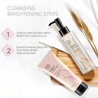 The Face Shop Rice Water Bright Rich Cleansing Oil | Deep Cleanse & Makeup Remover for Normal to Dry Skin | Hydrating with Rice Extract, Jojoba & Rice Bran Oil | 150ml