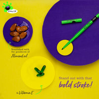 Clumsy Cat Eyes Kajal Pencil for Women - Enriched with Almond Oil & Vitamin E | Long Lasting, Smudge Proof & Waterproof | Smooth & Soft | Use as Kajal or Eyeliner - Nimbu Mirchi (Green)