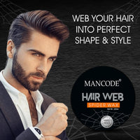Mancode Spider Hair Web Wax for Men | 100ML | Extra Long-Lasting, Powerful 24-Hour Strong Hold | Enhances Hair Volume & Texture | Non-Sticky, Glossy & Stylish Look