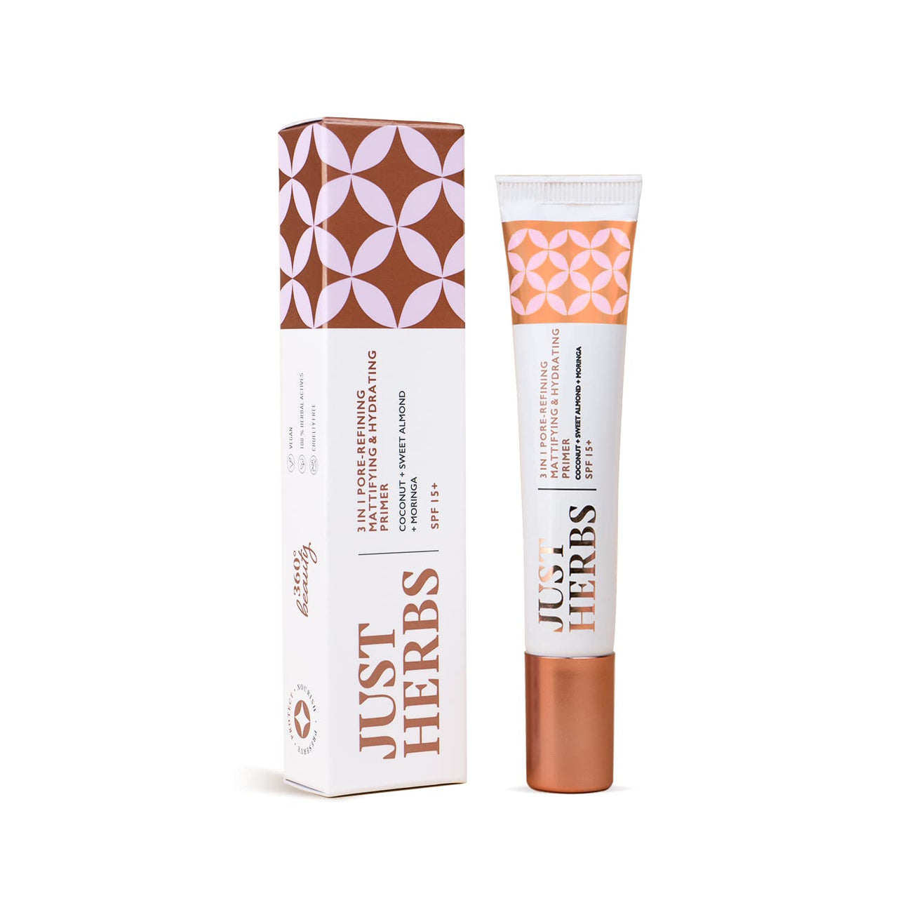 Just Herbs Eyeshadow Palette Powder 9 In 1 Long Lasting Blendable Eye Makeup Palette (Sunshine-Day Palette)3 In 1 Pore-Refining,Minimizer Mattifying&Hydrating Primer 20G Combo,Multicolor,Matte Finish