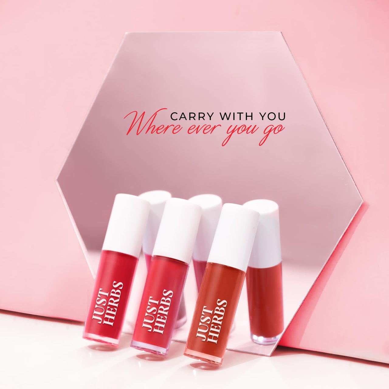 Just Herbs Ayurvedic Liquid Lipstick Kit Set of 5 with Long Lasting, Hydrating & Lightweight Lip Colour, Nudes & Browns - Paraben & Silicon Free - 5 ml