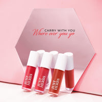 Just Herbs Ayurvedic Liquid Lipstick Kit Set of 5 with Long Lasting, Hydrating & Lightweight Lip Colour, Nudes & Browns - Paraben & Silicon Free - 5 ml