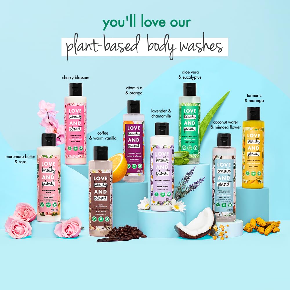 Love Beauty & Planet Aloe Vera & Eucalyptus Refreashing Bodywash| Natural Shower Gel for Soft,Smooth Skin,200 ml