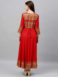 KIPEK Women's  Cotton Anarkali Kurta (KK068RD-3XL_Red_XXX-Large)