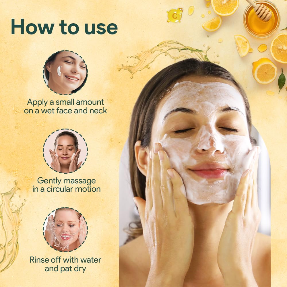 Vamp Beauty Moisturising Face Wash | With Honey, Ceramide, Yuzu & Vitamin C | Gentle Hydrating Cleanser for Dry, Rough and Sensitive skin | Brightens & Softens Skin | 100ml
