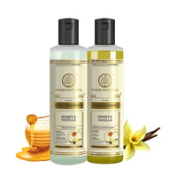 Khadi Natural Honey & Vanilla Hair Cleanser & Conditioner | Revitalizes Scalp, Boosts Hair Growth, Adds Shine | For All Hair Types - (210ml x 2)