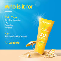 Rivona Naturals Mineral Sunscreen Spf 50 PA +++ for Acne-prone skin| UVA & UVB filters| No White Cast| Non-Oily, Non-Sticky & Water resistant| For dry, oily and sensitive skin| 100 gm