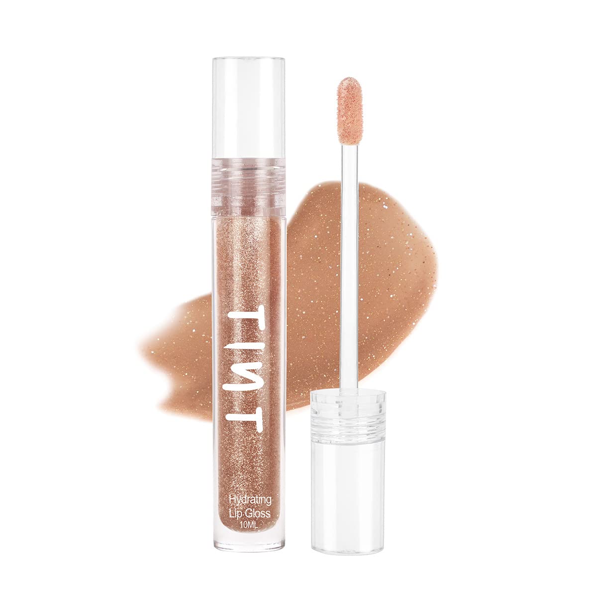 Tint Cosmetics 10ml Shimmery Nude Lipgloss, Non Sticky, Hydrating, Light Weight, Long Lasting, High Shine & Soft Natural Liquid Lip Gloss For Girls & Women (Caramel Latte)
