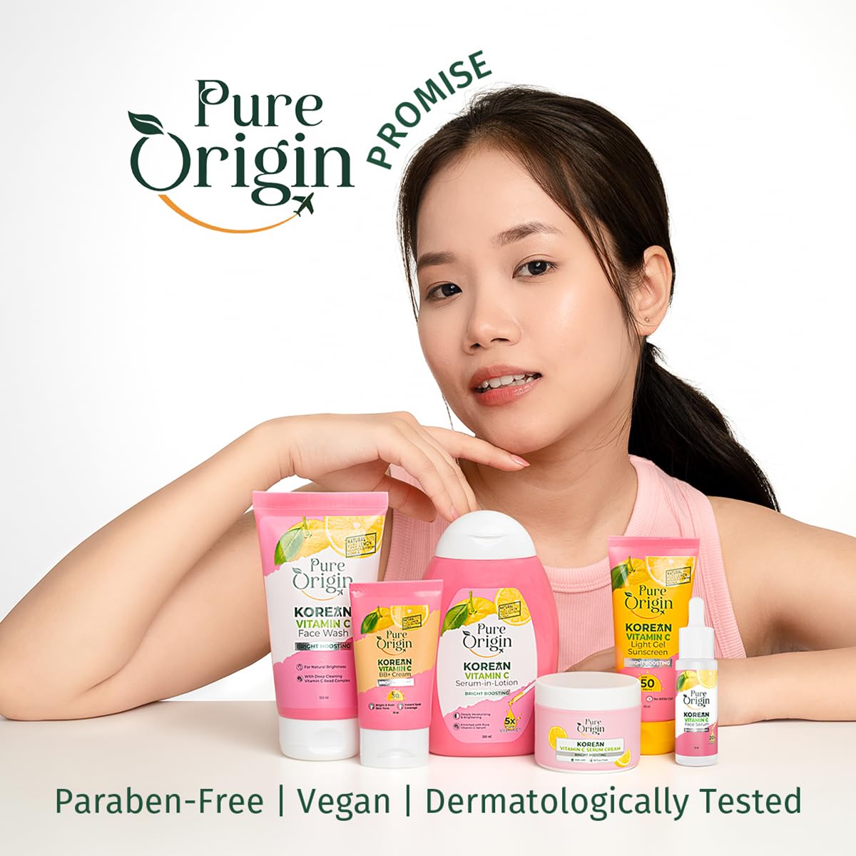 Pure Origin Korean Vitamin C Light Gel Sunscreen with SPF 50 & PA++++| No White Cast | Suitable for Oily, Dry & Combination Skin | Broad Spectrum, Non-sticky & Lightweight | Brightens Skin & Prevents Tan | 50ml
