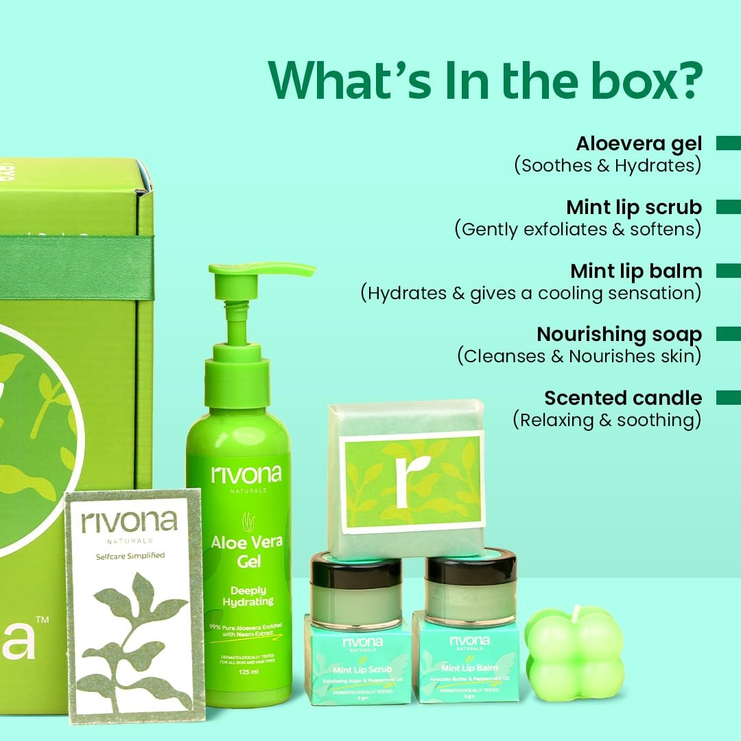 Rivona Naturals Pamper Yourself with the Ultimate Skincare Gift Set For Women & Men With Natural Skin Care Products | Gift Box for Every Occasion | Pack of 4