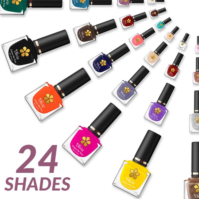 Olivia Nail Paint for Glossy Finish - 5ml (6 Merry Pink)