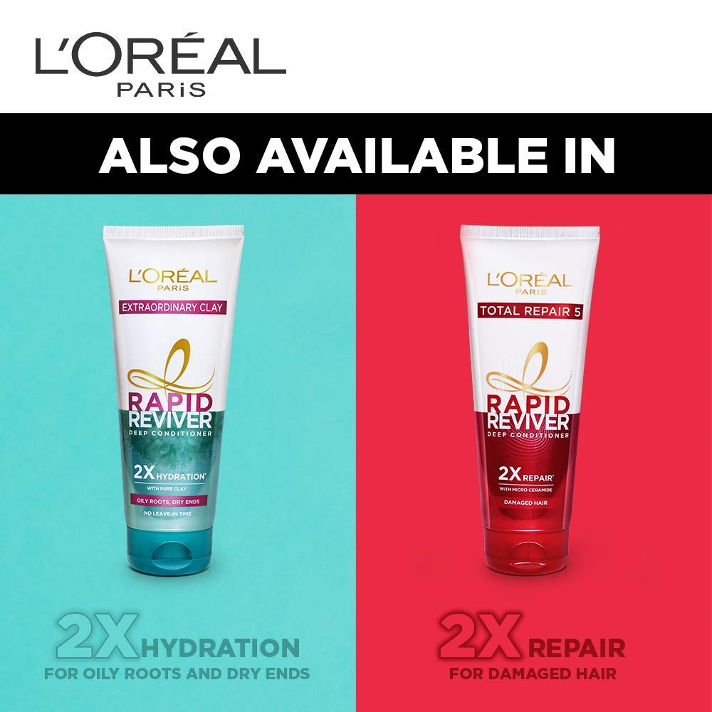 L'Oreal Paris Deep Conditioner, With Micro-Oils, Deeply Nourishes Dry Hair, No-Leave In Time, Rapid Reviver 6 Oil Nourish, 180ml